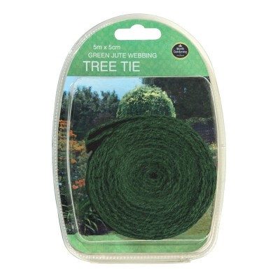 Grünes Juteband zum Baumanbinden 5 m x 5 cm Grünes Juteband zum Baumanbinden 5 m x 5 cm