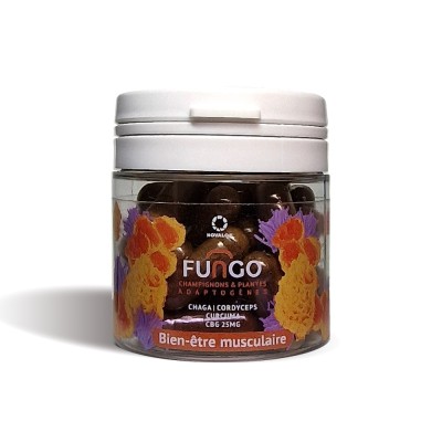 CBG capsule & mushrooms for muscle wellness | FUNGO, NOVALOA CBG capsule & mushrooms for muscle wellness | FUNGO, NOVALOA