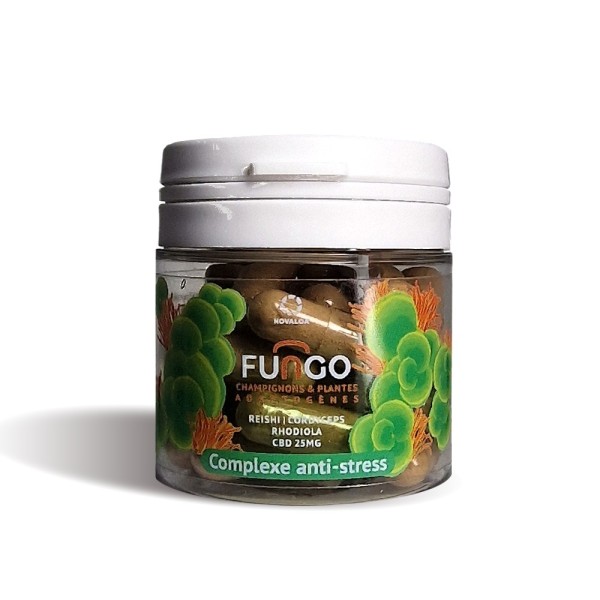 Cápsula de CBD y hongos anti-estrés | FUNGO, NOVALOA