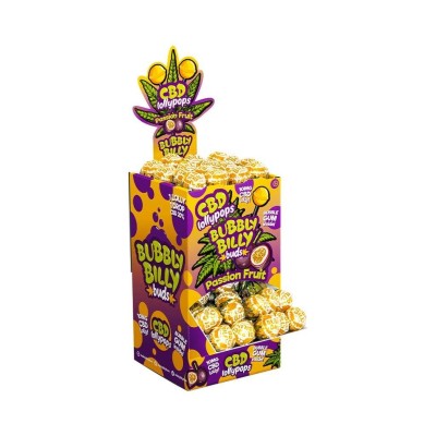 CBD-Lutscher mit Passionsfruchtsgeschmack - 100 Stück | BUBBLY BILLY CBD-Lutscher mit Passionsfruchtsgeschmack - 100 Stück | BUBBLY BILLY