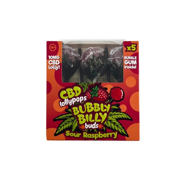 Himbeer-CBD-Lutscher - 5 Stück | BUBBLY BILLY