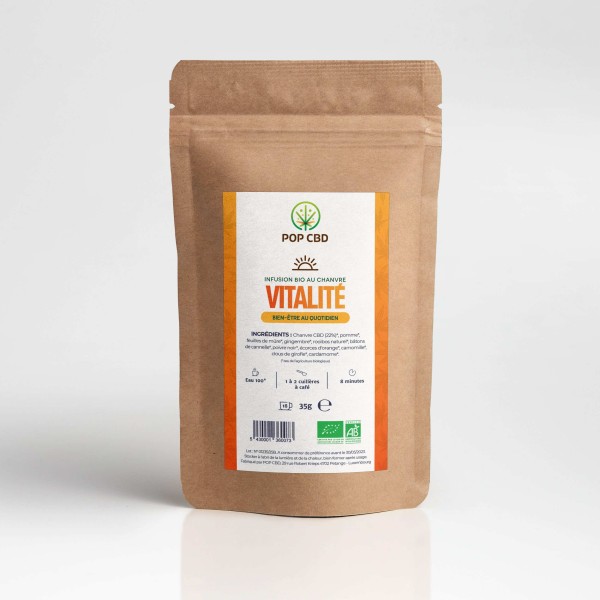 Chá de ervas CBD orgânico vitalidade | POP CBD