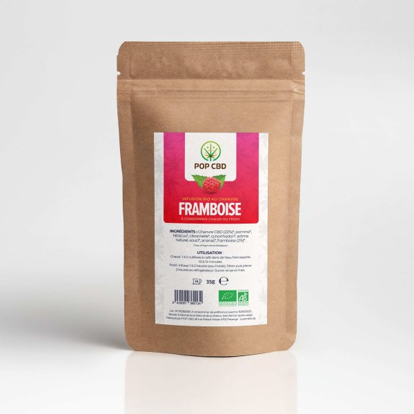 Chá de CBD orgânico de framboesa | POP CBD