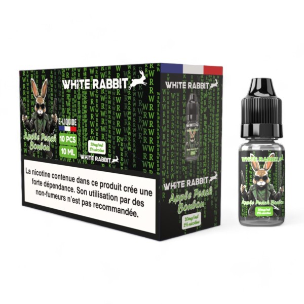 E-líquido White Rabbit 2% Maçã Pêssego Bala 10ml