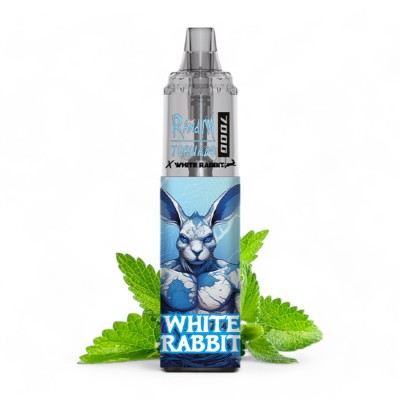 White Rabbit x RandM Tornado 7000 Blau Minze White Rabbit x RandM Tornado 7000 Blau Minze