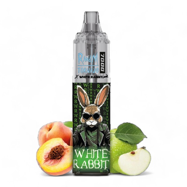 Puff White Rabbit x RandM Tornado 7000 Manzana Melocotón Caramelo