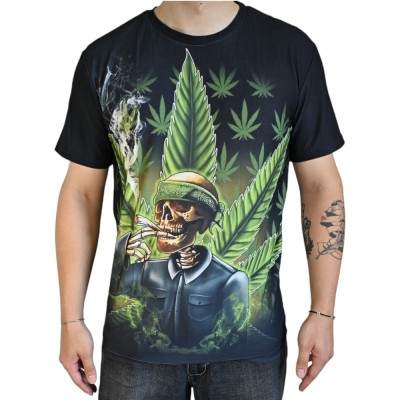 T-shirt Teschio Cannabis T-shirt Teschio Cannabis