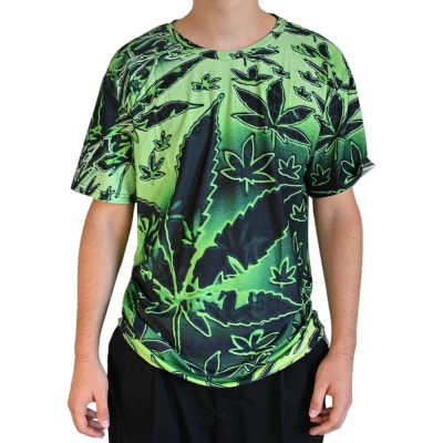 Psychedelisches Cannabis-T-Shirt in Grün Psychedelisches Cannabis-T-Shirt in Grün