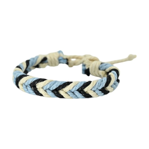Multicolored braided hemp bracelet