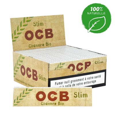 Caixa com 50 cadernetas OCB Slim Cânhamo Caixa com 50 cadernetas OCB Slim Cânhamo
