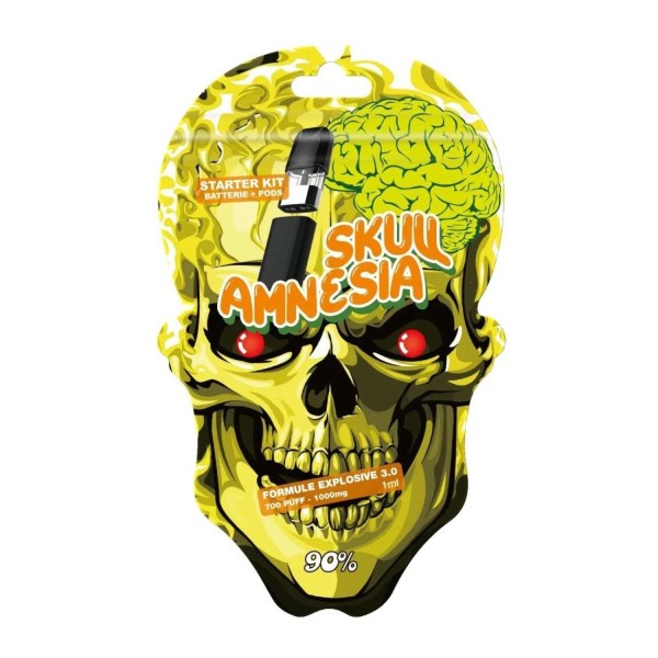 Kit Inicial Skull Amnesia Bateria + Pod 90% MCP-N, MCP-S + Muscimol 40mg