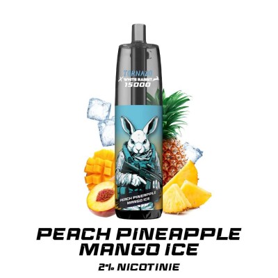 Puff WHITE RABBIT x TORNADO 15000 Peach Pineapple Mango Ice Puff WHITE RABBIT x TORNADO 15000 Peach Pineapple Mango Ice