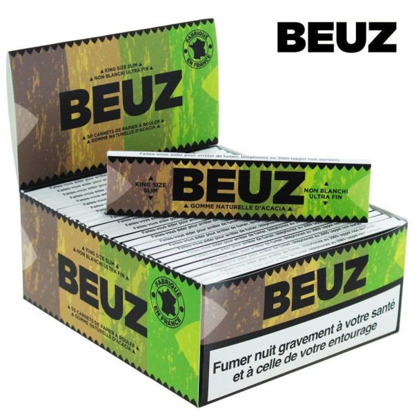 Packung mit 50 Beuz Brown Slim King Size Blättchen