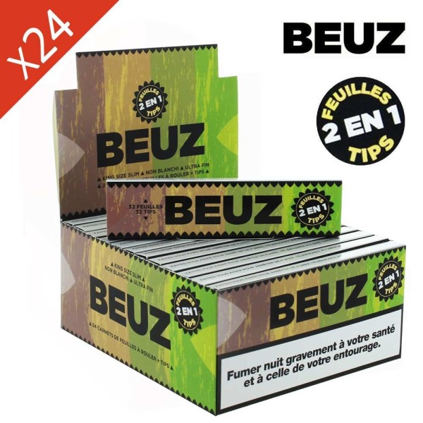 Scatola di 24 libretti Beuz Brown Slim King Size + Filtri