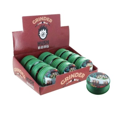 Caixa com 12 Grinders de cânhamo biodegradável verde Rolling 50mm Caixa com 12 Grinders de cânhamo biodegradável verde Rolling 50mm