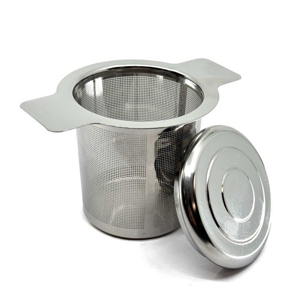 Infusor de chá em aço inoxidável com tampa