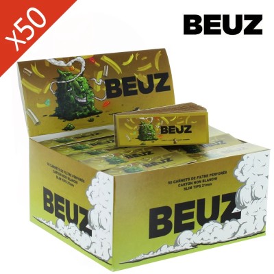 Caja de 50 libritos de filtros perforados Brown Buds BEUZ Caja de 50 libritos de filtros perforados Brown Buds BEUZ