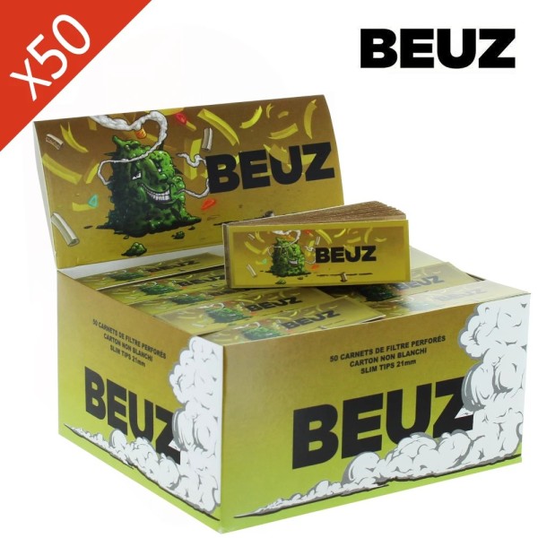 Caja de 50 libritos de filtros perforados Brown Buds BEUZ
