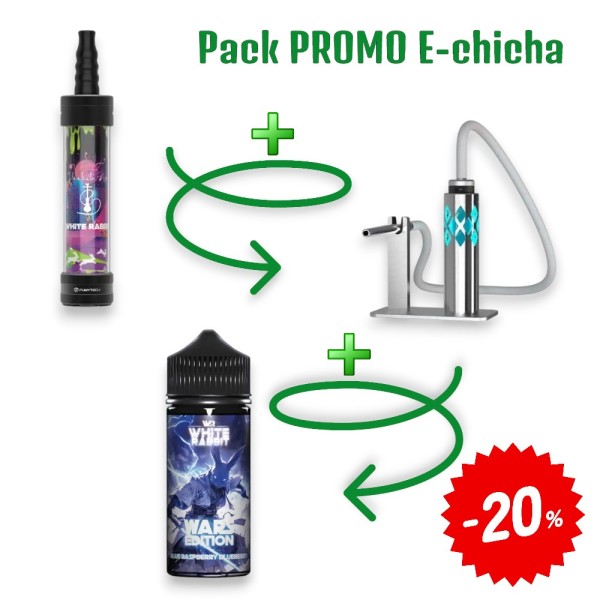 E-Shisha-Set White Rabbit Air Gebürstetes Metall