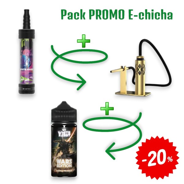 E-Shisha Set Rot Weiß Air Rabbit Gold