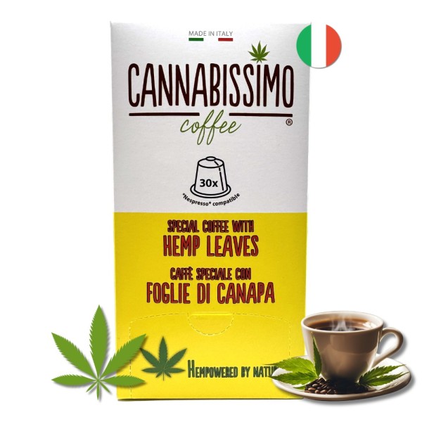 Café com Folhas de Cânhamo Cannabissimo - 30 cápsulas