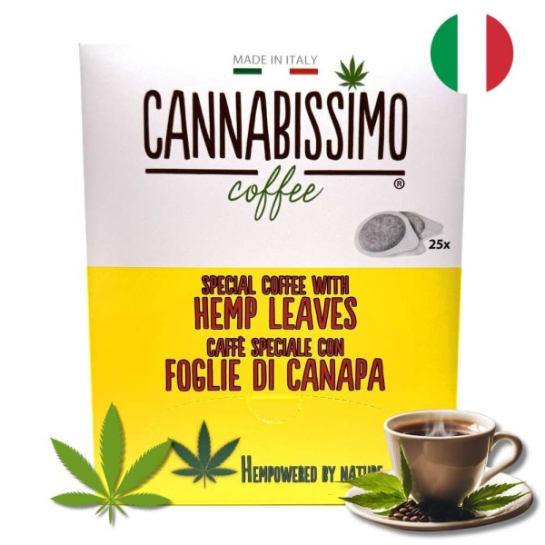 Cápsulas de Café com Folhas de Cânhamo Cannabissimo - 25 cápsulas