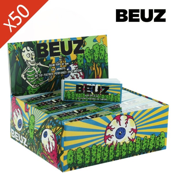 Filtros Beuz Slim Tips 21mm Skeleton - Caja de 50 libritos