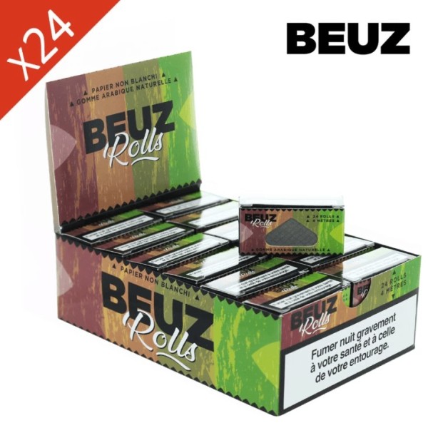 Caja de 24 Rollos de papel Slim BROWN Sin Blanquear BEUZ