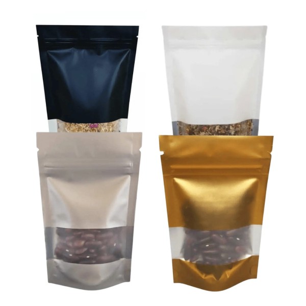 Aluminum pouch with window 8x13x5cm - 100 pcs