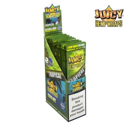 Blunt de cânhamo tropical Caixa com 25 pacotes | JUICY JAY'S Blunt de cânhamo tropical Caixa com 25 pacotes | JUICY JAY'S