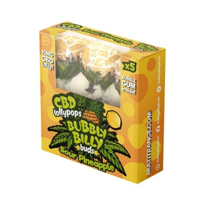 Ananas-Sauer CBD-Lutscher - 5 Stück | BUBBLY BILLY Ananas-Sauer CBD-Lutscher - 5 Stück | BUBBLY BILLY