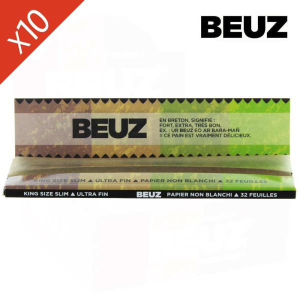 Lote de 10 Libritos de Papel de Liar Brown Slim BEUZ