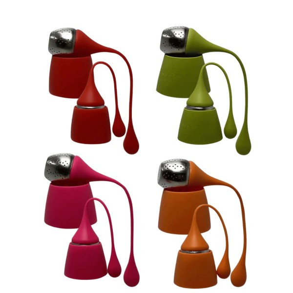 Infusor de té de silicona y acero inoxidable