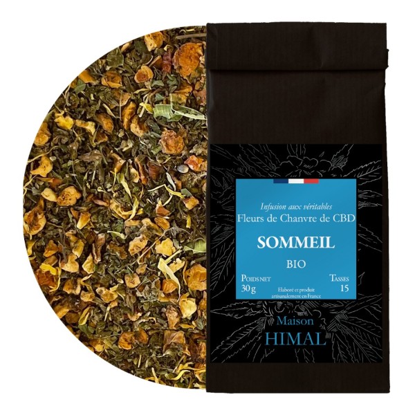 Chá de ervas orgânico de CBD para dormir - a granel | MAISON HIMAL