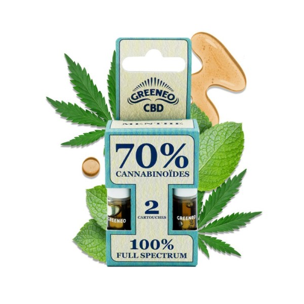 CBD Full Spectrum Liquid-Kartusche 70% - 2 Stück | GREENEO nikotinfrei