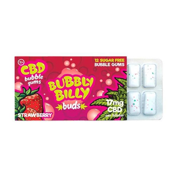 Chiclete de CBD sabor morango | BUBBLY BILLY