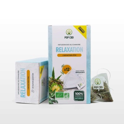 Chá de CBD Orgânico para Relaxamento POP CBD - 12 saquinhos Chá de CBD Orgânico para Relaxamento POP CBD - 12 saquinhos