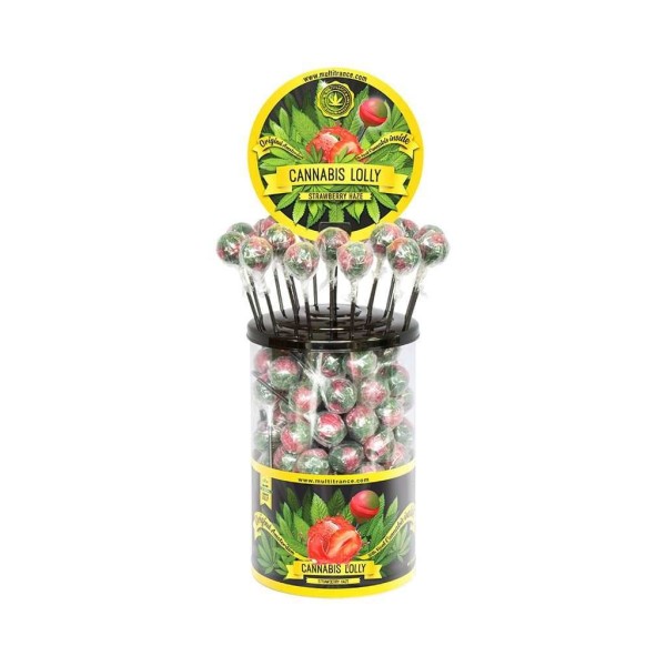 Lecca lecca alla cannabis e fragola - 100 pezzi | MULTITRANCE