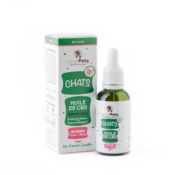 Bio CBD-Öl 100mg Broad Spectrum für Katzen | LOVAPETS