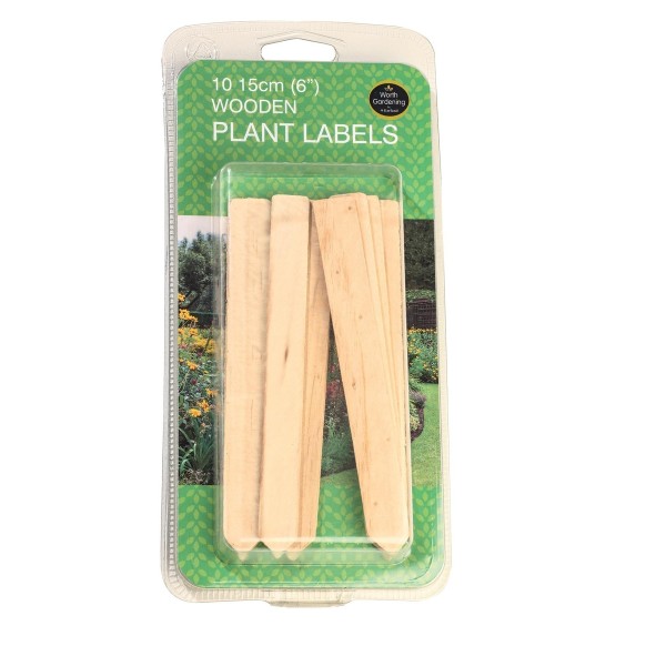 Pflanzen-Etiketten aus Holz, 15 cm