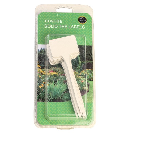 Plain white T-shaped tags pack of 10