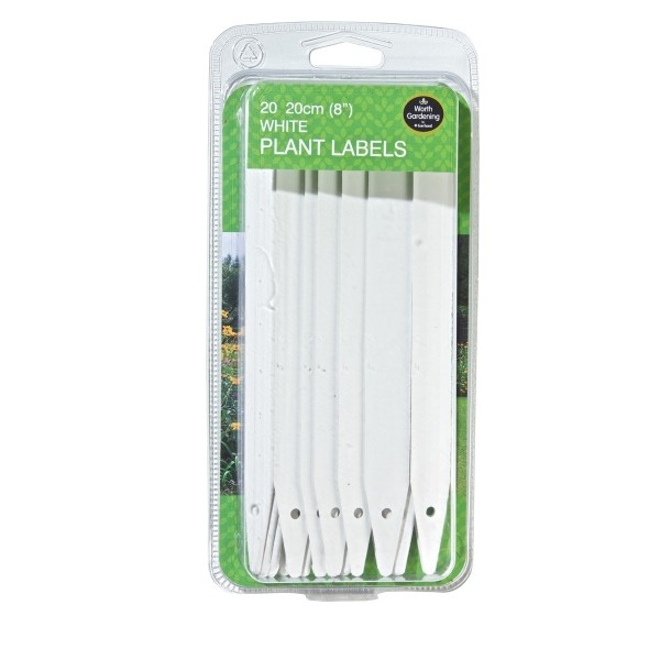 Etichette bianche per piante 20cm set da 20