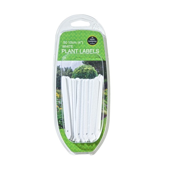 White plant labels 10cm pack of 50