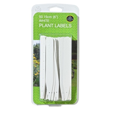 Etiquetas brancas para plantas 15cm conjunto de 50 Etiquetas brancas para plantas 15cm conjunto de 50