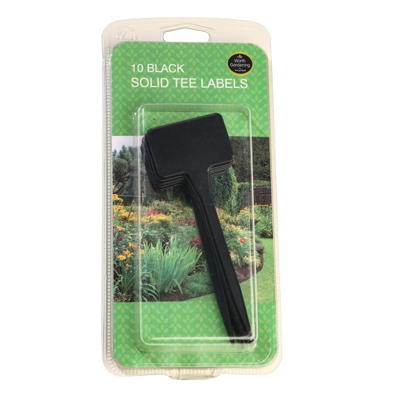 Plain black T-shaped tags Pack of 10