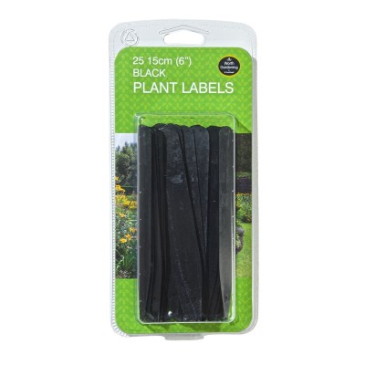 Black plant labels 15cm set of 25