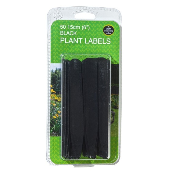 Black plant labels 15cm set of 50
