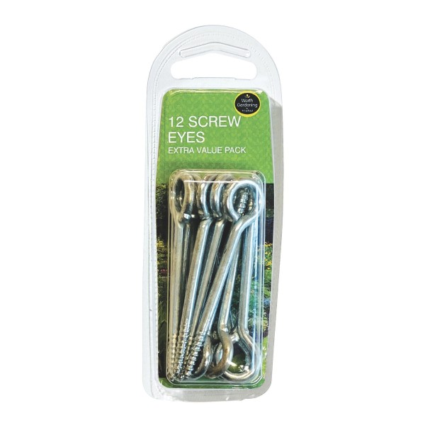 Pack of 12 screw hooks